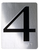 電梯兩側樓層數字盲點標示牌(凸字板-4F)