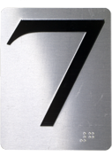 電梯兩側樓層數字盲點標示牌(凸字板-7F)